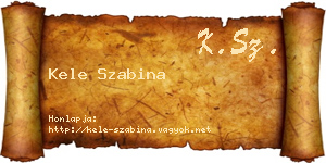 Kele Szabina névjegykártya